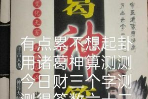 诸葛神算2025年06月05日测今日出门吉凶